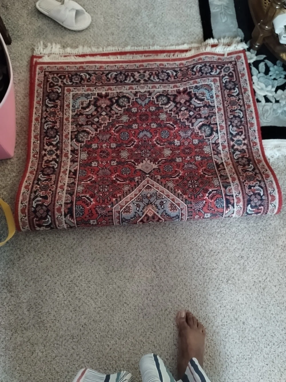 Red Patterned Door Mat - Classic Accent Rug